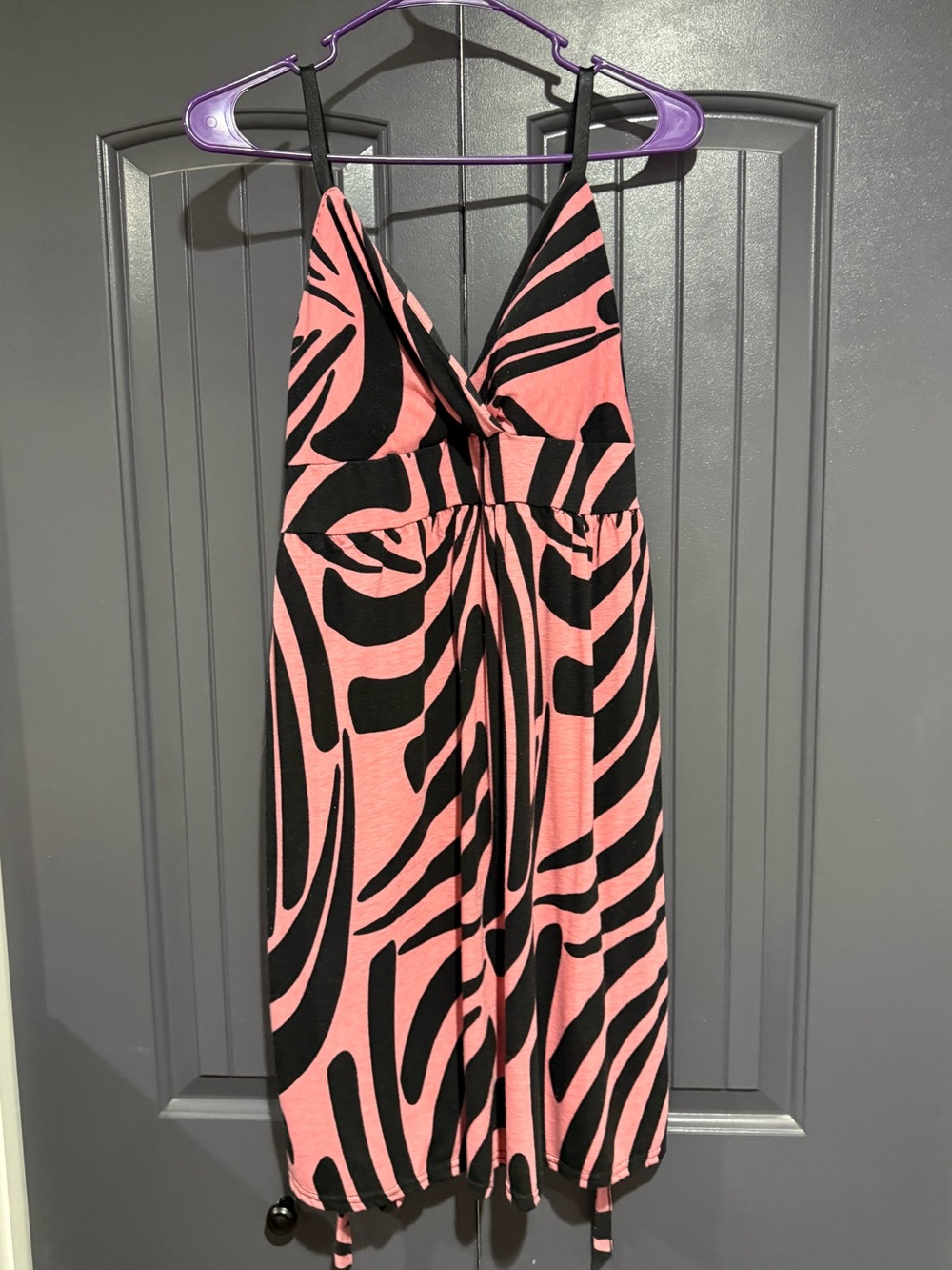 Allison Brittney Pink and Black Zebra-Print Sundress xl